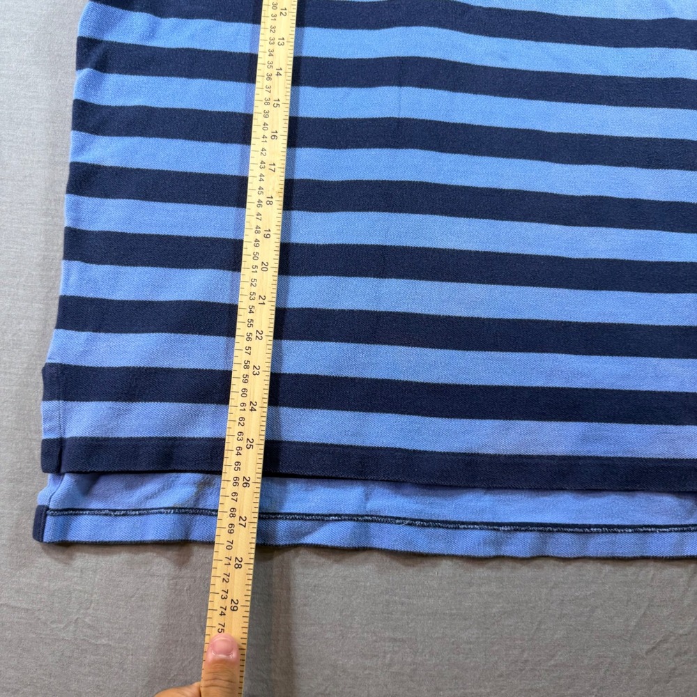 Polo Ralph Lauren Polo Shirt Mens L Blue Excellent Striped Short Sleeve Cotton - Picture 3 of 6